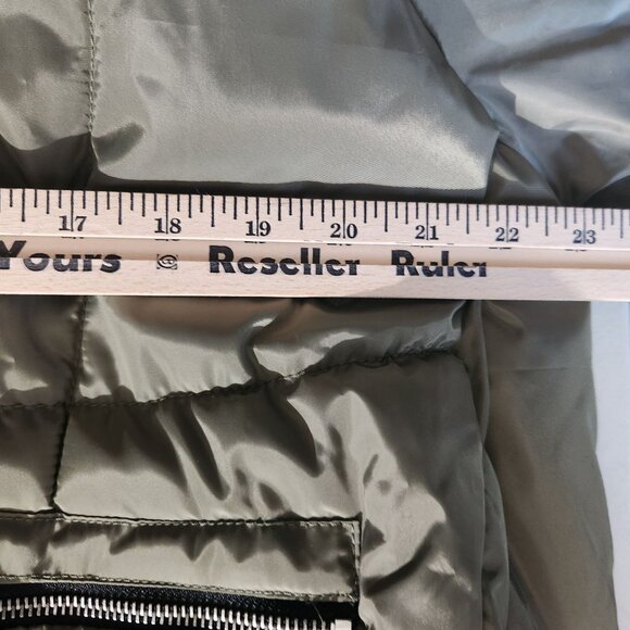 Ci Sono Olive Green Faux Shearling Hooded Oversized Puffy Parka Puffer Coat M - Picture 13 of 16